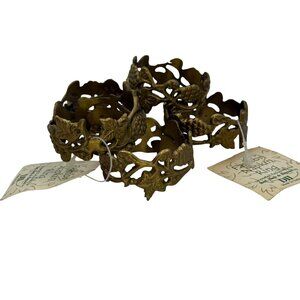 Vintage Set Of 6 Solid Brass Napkin Rings Metal Grape Vines Bed Bath & Beyond